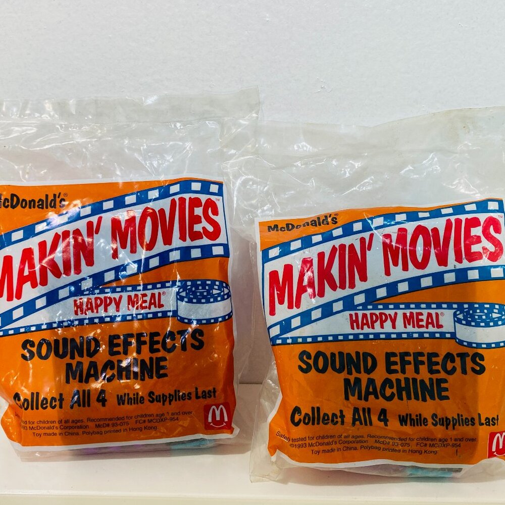 2 VNTG NEW McDonalds 1993 Makin’ Movies Sound Effects Machine Toys Sealed